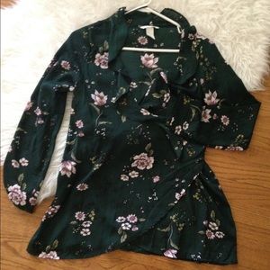 Floral Wrap Maternity Blouse